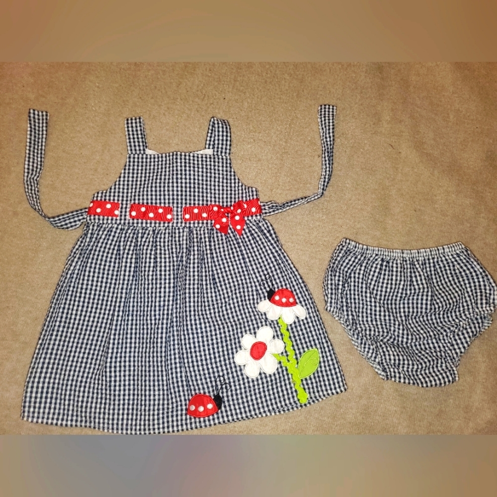 Lady bug baby dress set